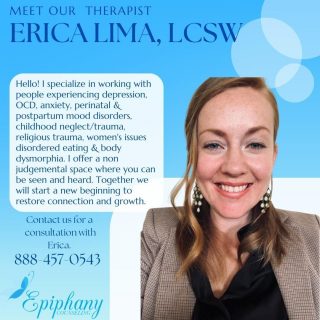 #MeetOurTherapist Erica Lima! 
She works in-office and virtually. With a wide range of experience and understanding she can help you grow. 
For more information on Erica  you can either email or give us a call at:
info@eccts.com
888-457-0543

#femaletherapists #lcsw #therapy #onlinetherapy #healing #therapy #traumahealing #religioustrauma #therapyinLA